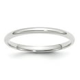 thumbnail image 1 of Auriga Fine Jewelry 10K White Gold 2mm Lightweight Comfort Fit Wedding Band for Women Size 11.5, 1 of 5