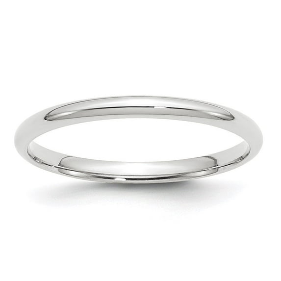 Auriga Fine Jewelry 10K White Gold 2mm Lightweight Comfort Fit Wedding Band for Women Size- 4.5