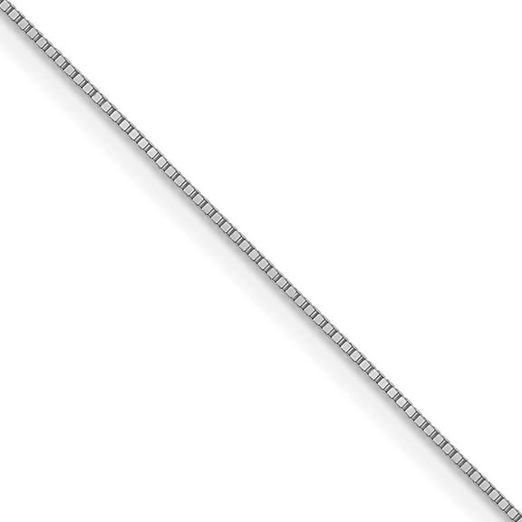 Auriga Fine Jewelry 10K White Gold .5 mm Box with Lobster Clasp Chain Necklace for Women 16"