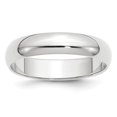 thumbnail image 1 of Auriga Fine Jewelry 10K White Gold 5mm Half Round Wedding Band for Women Size- 4.5, 1 of 5