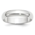 thumbnail image 1 of Auriga Fine Jewelry 10K White Gold 5mm Half Round Wedding Band for Women Size 5.5, 1 of 6