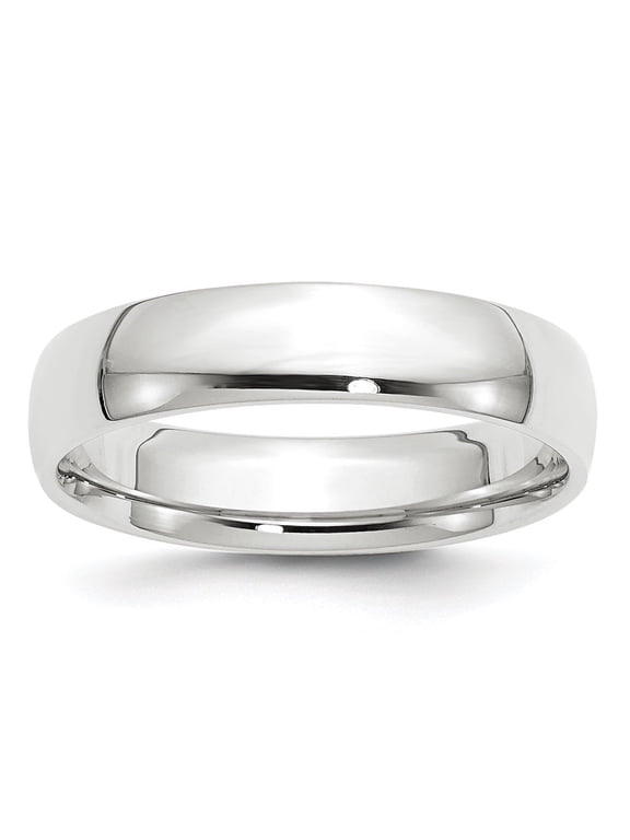 Fine Jewelry 10K White Gold 5mm Lightweight Comfort Fit Wedding Band for Women Size 9