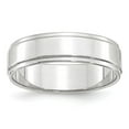 thumbnail image 1 of Auriga Fine Jewelry 10K White Gold 6mm Flat with Step Edge Wedding Band for Women Size- 8, 1 of 5
