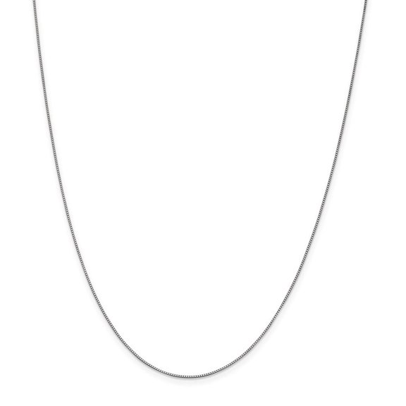 Auriga Fine Jewelry 10K White Gold .7 mm Box Chain Necklace for Women 16"