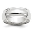 thumbnail image 1 of Auriga Fine Jewelry 10K White Gold 8mm Half Round with Edge Wedding Band for Women Size 7, 1 of 5