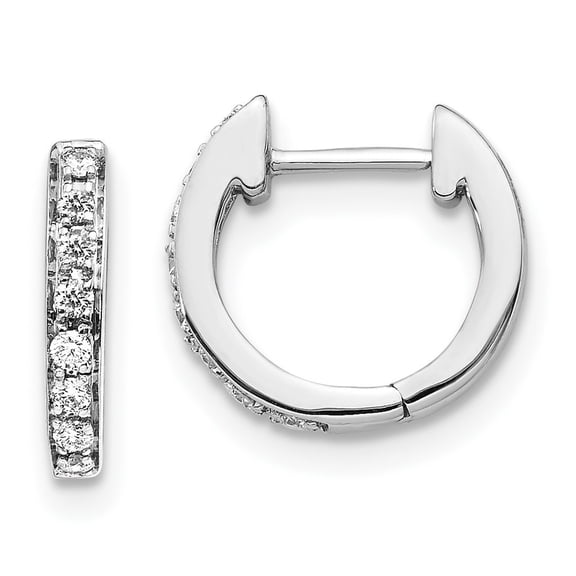 Auriga Fine Jewelry 10K White Gold Diamond Hinged Hoop Earrings for Women