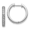 thumbnail image 1 of Auriga Fine Jewelry 10K White Gold Diamond Hinged Hoop Earrings for Women, 1 of 5