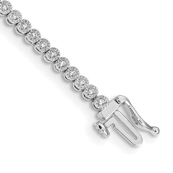 Auriga Fine Jewelry 10K White Gold Diamond Tennis Bracelet 7" for Women