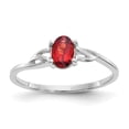 thumbnail image 1 of Auriga Fine Jewelry 10K White Gold Polished Oval-shaped Genuine Garnet Birthstone Ring for Women Size- 7, 1 of 6