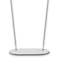 thumbnail image 1 of Auriga Fine Jewelry 10K White Gold Polished Oblong Blank Bar Necklace for Women 18", 1 of 5