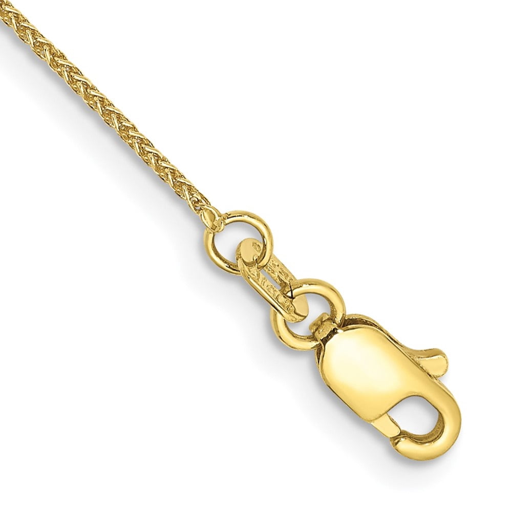 Auriga Fine Jewelry 10K Yellow Gold 0.85mm Spiga Chain Anklet 10inch for Women