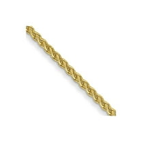 Auriga Fine Jewelry 10K Yellow Gold 1.05 mm Spiga Chain Necklace for Women 16"