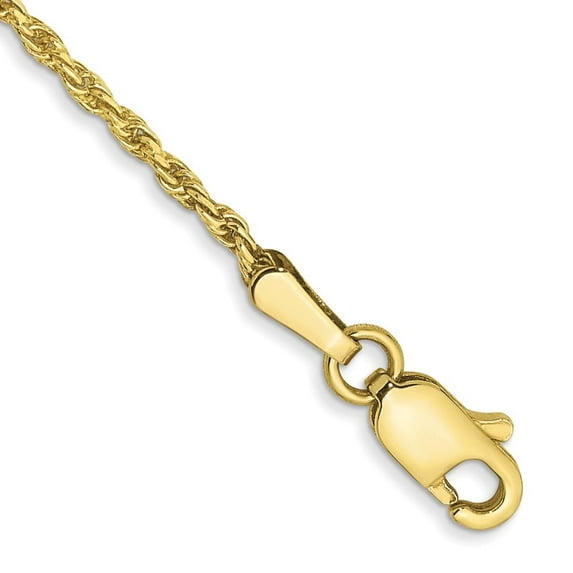 Auriga Fine Jewelry 10K Yellow Gold 1.3mm Rope Chain Bracelet 7" for Women
