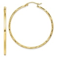 thumbnail image 1 of Auriga Fine Jewelry 10K Yellow Gold 1.5x40mm Diamond-cut Hoop Earrings for Women, 1 of 4