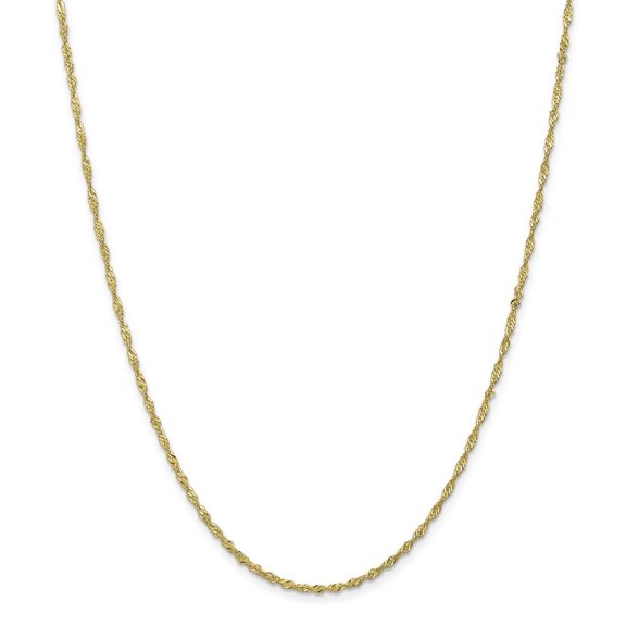 Auriga Fine Jewelry 10K Yellow Gold 1.7 mm Singapore Chain Necklace for Women 16"