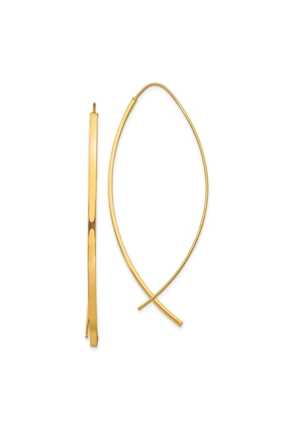 Fine Jewelry 10K Yellow Gold 1.75mm Tube Wire Threader Dangle Earrings for Women