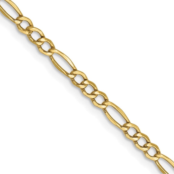 Auriga Fine Jewelry 10K Yellow Gold 2.5 mm Semi-Solid Chain Necklace for Women 24"