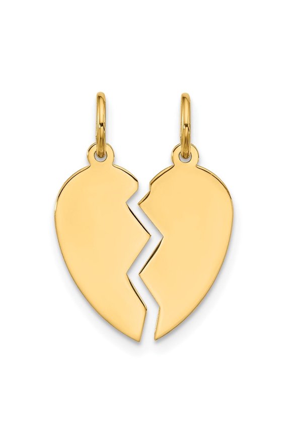 Fine Jewelry 10K Yellow Gold 2 piece Extra Small Heart Charm Valentine's Day Gift for Women