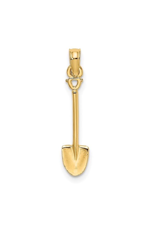 Fine Jewelry 10K Yellow Gold 3-D Polished Shovel Garden Tool Charm for Women (L-18.4 mm, W-5 mm)