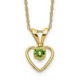 thumbnail image 1 of Auriga Fine Jewelry 10K Yellow Gold 3 mm Peridot Heart Birthstone Necklace 15" Valentine's Day Gift for Women, 1 of 5