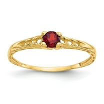 Auriga Fine Jewelry 10K Yellow Gold 3mm Garnet Birthstone Ring for Women Size 3