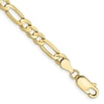 thumbnail image 1 of Auriga Fine Jewelry 10K Yellow Gold 4.5mm Light Concave Figaro Bracelet 8 inch for Women, 1 of 6