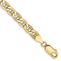 Auriga Fine Jewelry 10K Yellow Gold 4.75mm Semi-Solid Anchor 7" Chain Bracelet for Women