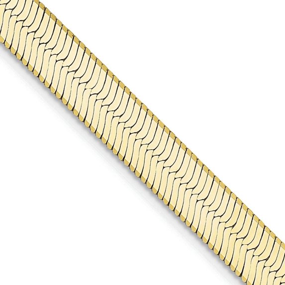 Auriga Fine Jewelry 10K Yellow Gold 5.5 mm Silky Herringbone Chain Necklace for Women 18"