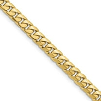Auriga Fine Jewelry 10K Yellow Gold 5 mm Solid Miami Cuban Chain Necklace for Women 18"