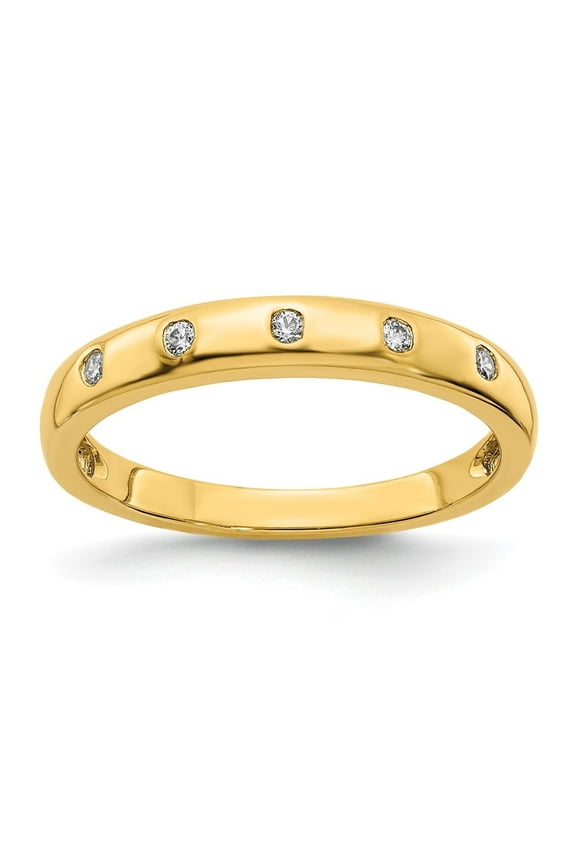 Fine Jewelry 10K Yellow Gold 5-stone Diamond Ring for Women Size 7