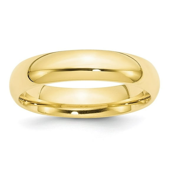 Auriga Fine Jewelry 10K Yellow Gold 5mm Standard Weight Comfort Fit Wedding Band for Women Size 9.5
