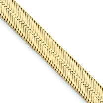 Auriga Fine Jewelry 10K Yellow Gold 6.5 mm Silky Herringbone Chain Necklace for Women 16"