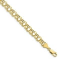 thumbnail image 1 of Auriga Fine Jewelry 10K Yellow Gold 6.5mm Hollow Double Link Charm Bracelet 7" for Women, 1 of 5