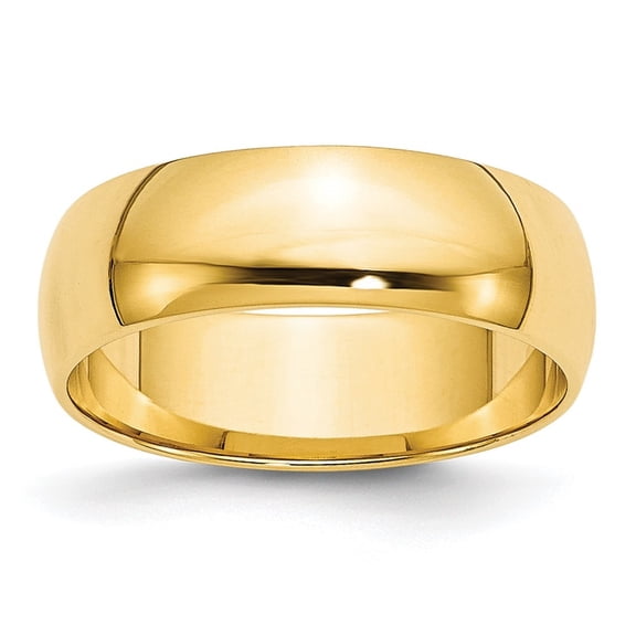 Auriga Fine Jewelry 10K Yellow Gold 6mm Lightweight Half Round Wedding Band for Women Size 10
