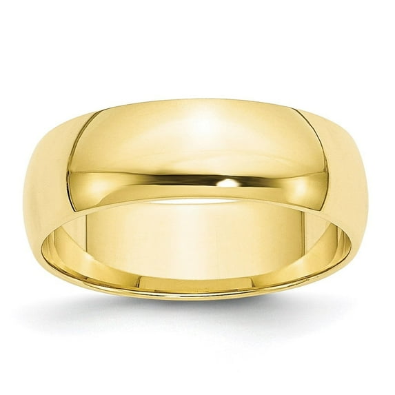 Auriga Fine Jewelry 10K Yellow Gold 6mm Lightweight Half Round Wedding Band for Women Size- 7