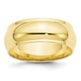 thumbnail image 1 of Auriga Fine Jewelry 10K Yellow Gold 8mm Half Round with Edge Wedding Band for Women Size- 5, 1 of 5