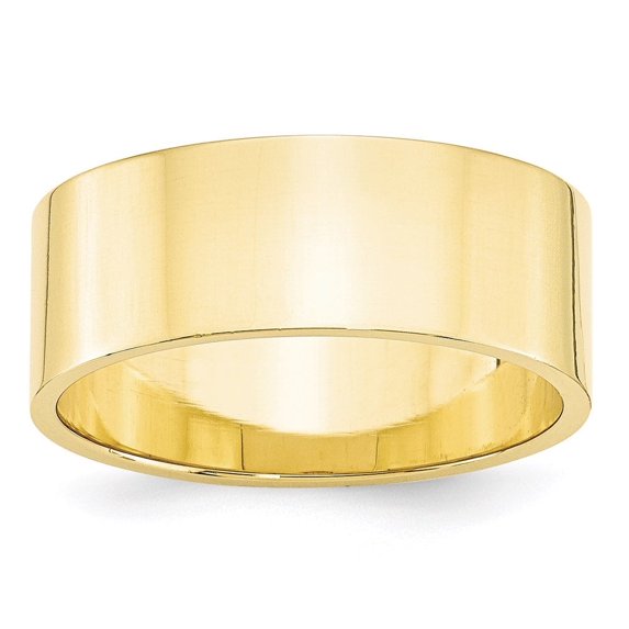 Auriga Fine Jewelry 10K Yellow Gold 8mm Lightweight Flat Wedding Band for Women Size- 9