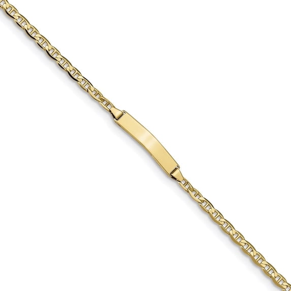 Auriga Fine Jewelry 10K Yellow Gold Anchor Link Id Bracelet 7" for Women