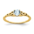 thumbnail image 1 of Auriga Fine Jewelry 10K Yellow Gold Aquamarine Celtic Knot Ring for Women Size- 7, 1 of 5