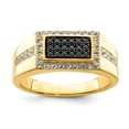 thumbnail image 1 of Auriga Fine Jewelry 10K Yellow Gold Black & White Diamonds Men's Band Size- 10, 1 of 4