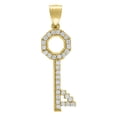 thumbnail image 1 of Auriga Fine Jewelry 10K Yellow Gold CZ Key To My Heart Charm Pendant Valentine's Day Gift for Women, 1 of 5