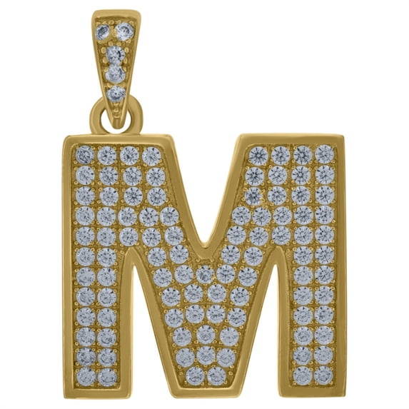 Auriga Fine Jewelry 10K Yellow Gold Cubic-Zirconia Initial Letter M Charm Pendant for Women