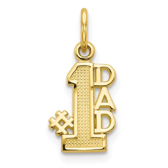 Auriga Fine Jewelry 10K Yellow Gold Dad Charm Pendant for Women (L-15 mm,W-17 mm)