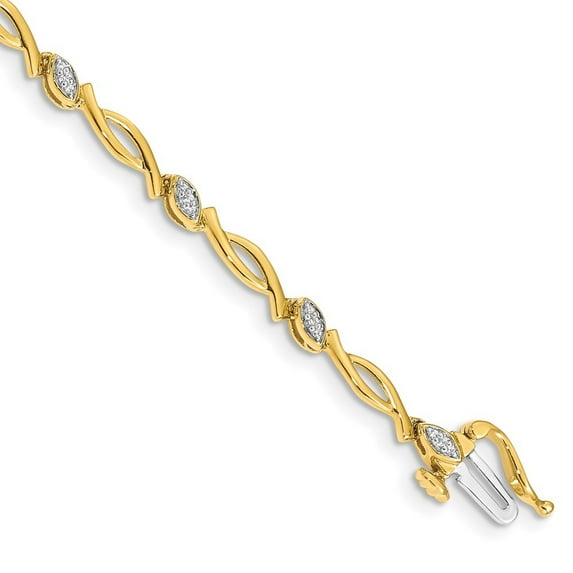 Auriga Fine Jewelry 10K Yellow Gold Diamond Bracelet 7" for Women