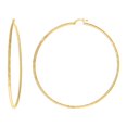 thumbnail image 1 of Auriga Fine Jewelry 10K Yellow Gold Diamond-Cut 2mm Round Tube Hoop Earrings for Women, 1 of 3