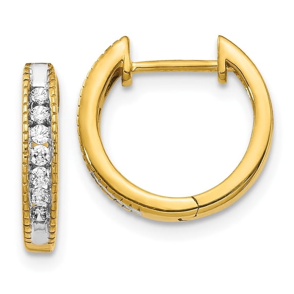 Auriga Fine Jewelry 10K Yellow Gold Diamond Hinged Hoop Earrings for Women
