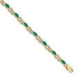 thumbnail image 1 of Auriga Fine Jewelry 10K Yellow Gold Diamond and Emerald Infinity Bracelet 7.25" for Women, 1 of 5