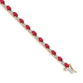 thumbnail image 1 of Auriga Fine Jewelry 10K Yellow Gold Diamond and Ruby Bracelet 7" for Women, 1 of 6