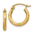 thumbnail image 1 of Auriga Fine Jewelry 10K Yellow Gold Diamond-cut Round Tube Hoop Earrings for Women (L-13 mm, W-2 mm), 1 of 3