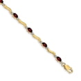 thumbnail image 1 of Auriga Fine Jewelry 10K Yellow Gold Fancy Diamond and Garnet Bracelet 7" for Women, 1 of 6